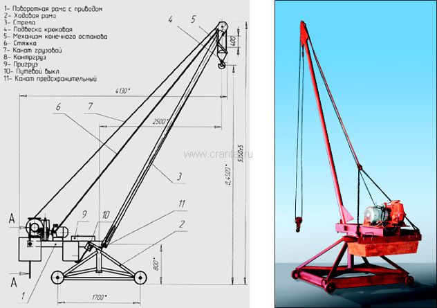 Кран строительный передвижной Пионер